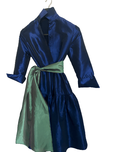 Tiered taffeta dress