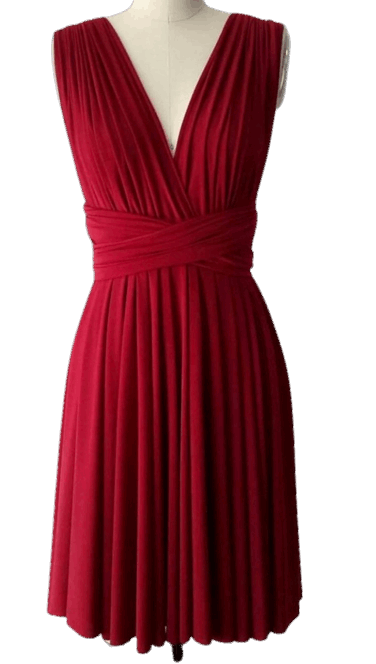 Red silk dress