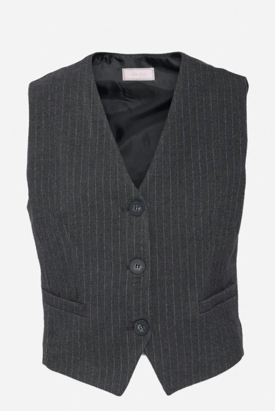 Grey wool vest 838