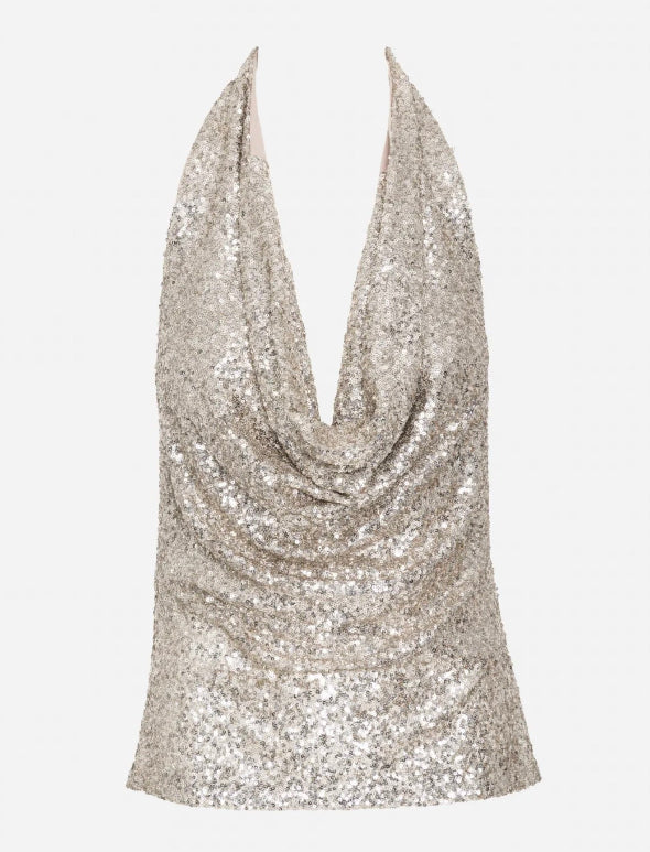 Assemetric strapless  Shiny  shirt 858