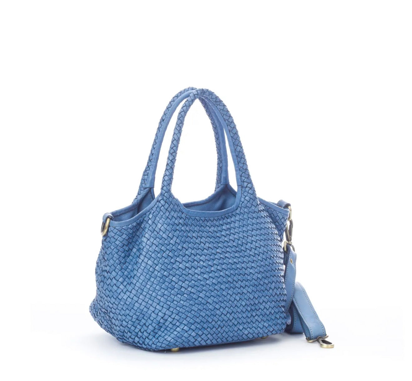 Denim Light  blue Leather Bag
