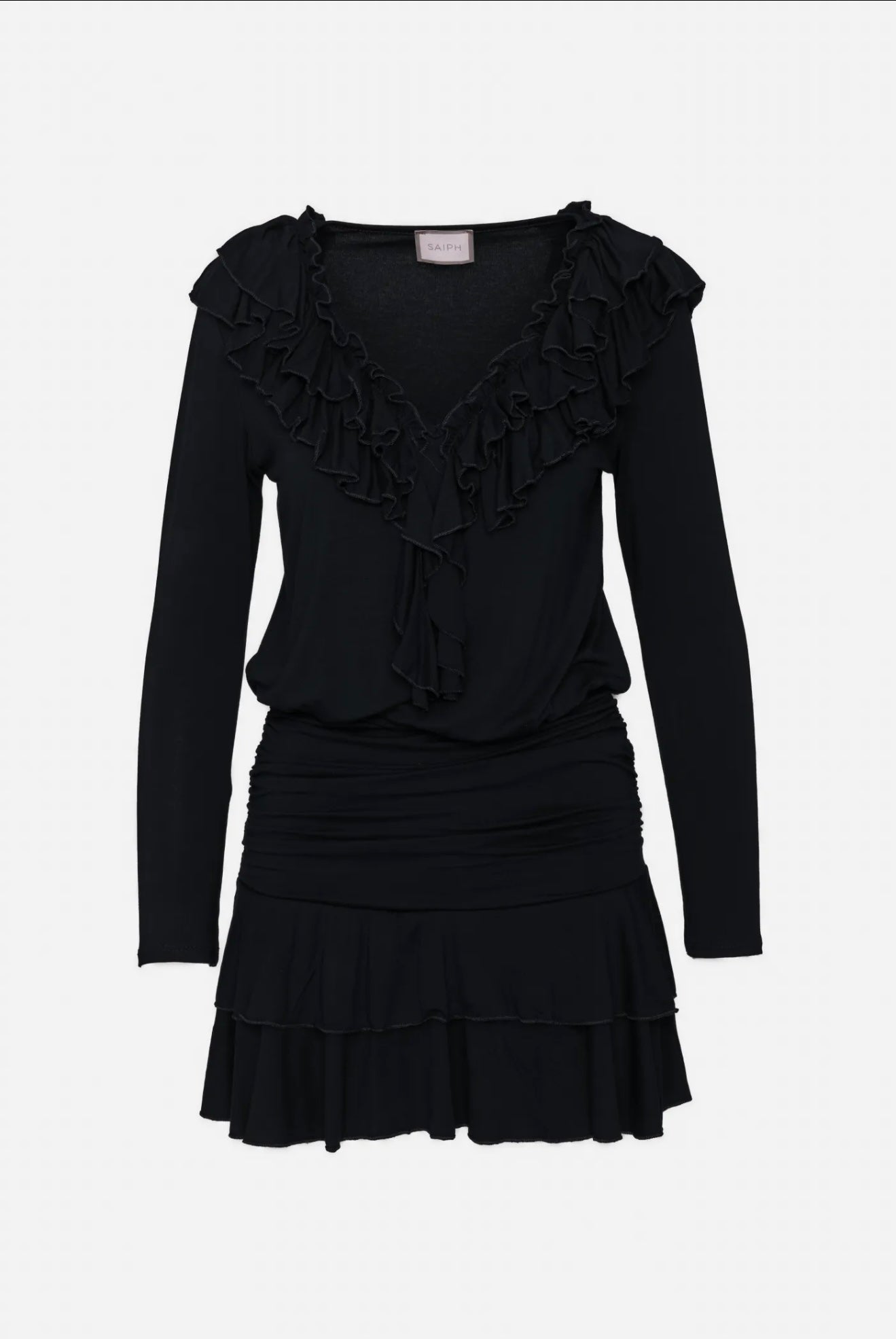 Black dress with  Belt fabric 827