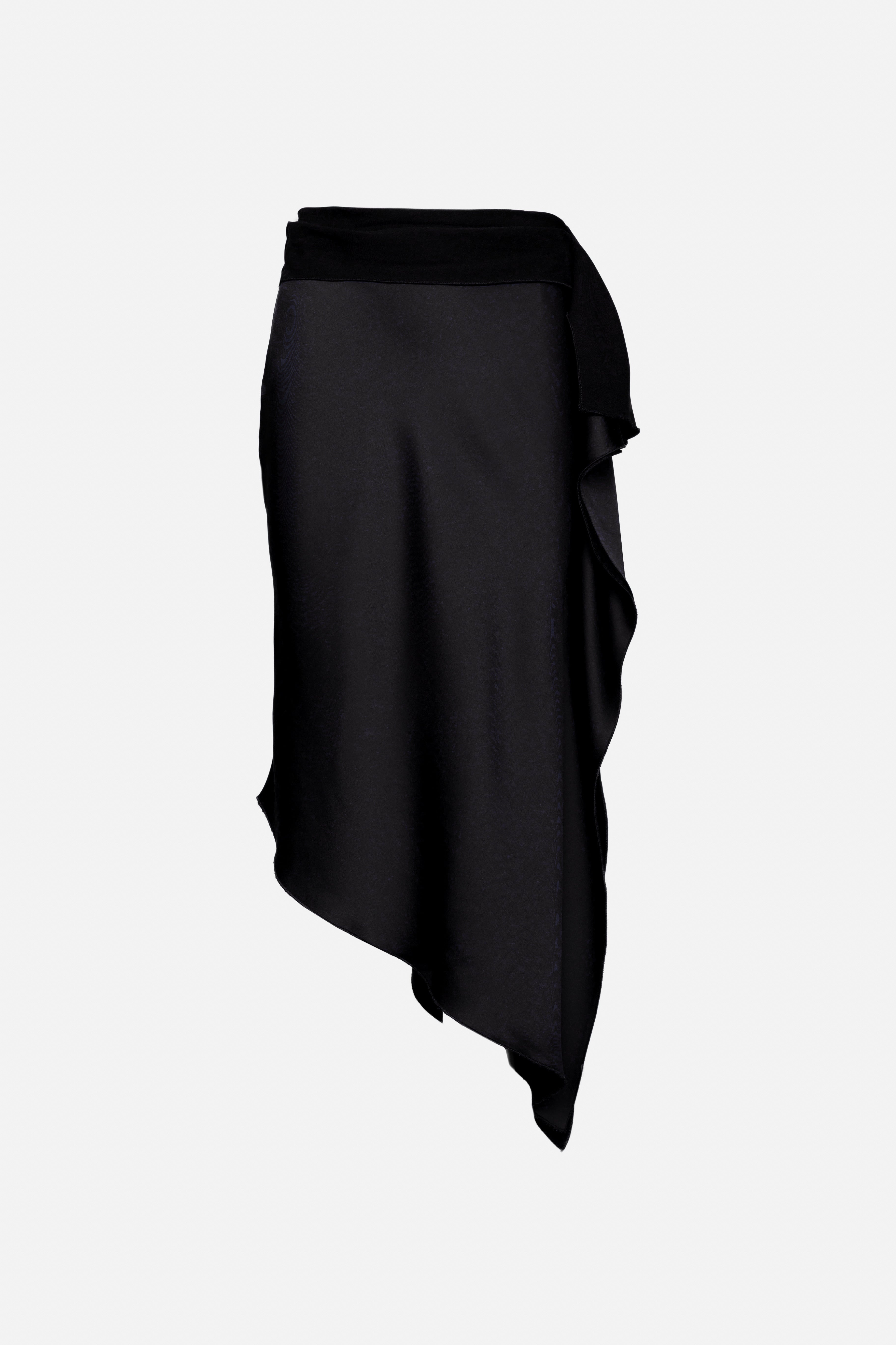 Satin Assemetric  Skirt  830