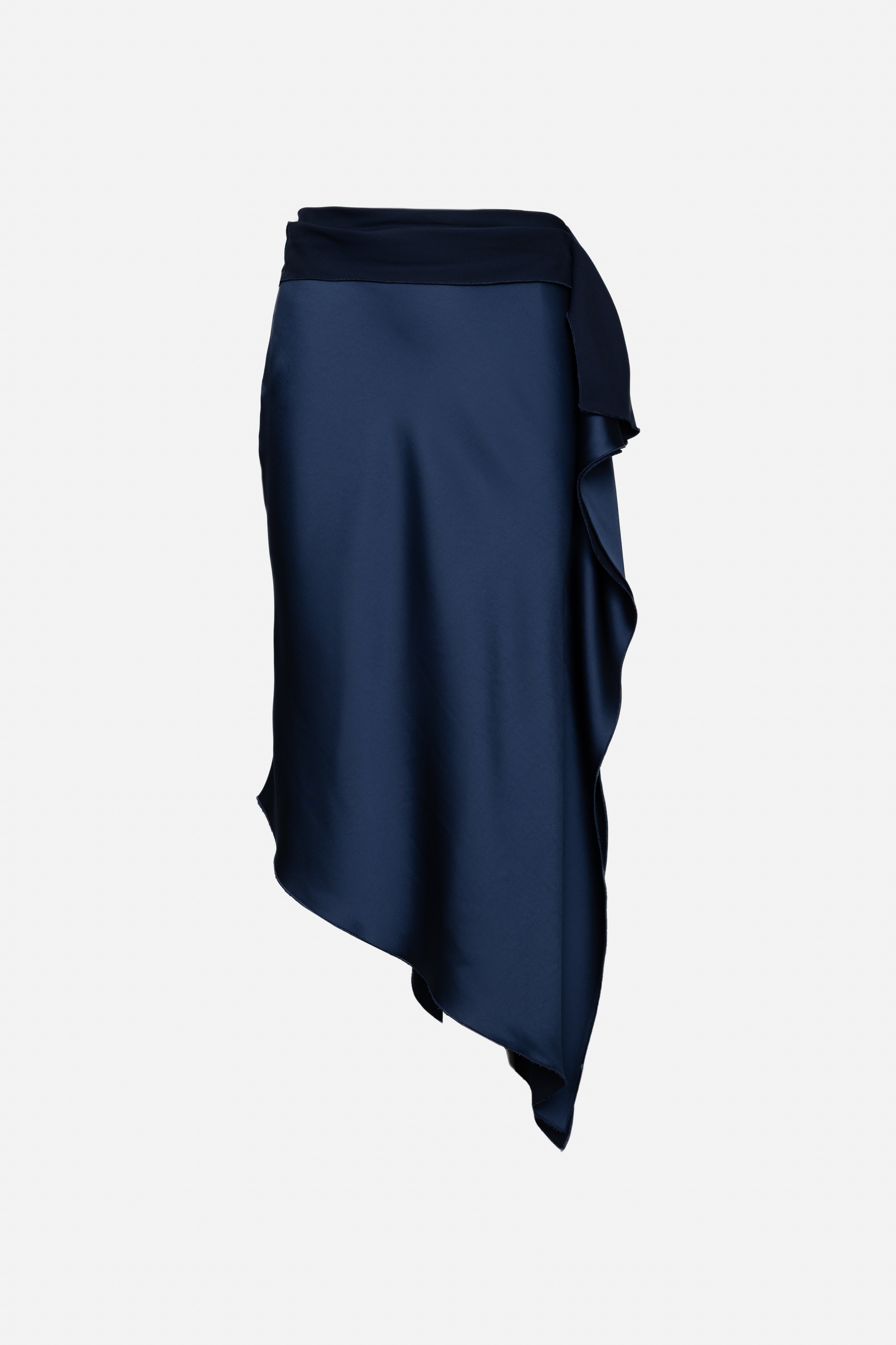 Satin Assemetric  Skirt  830