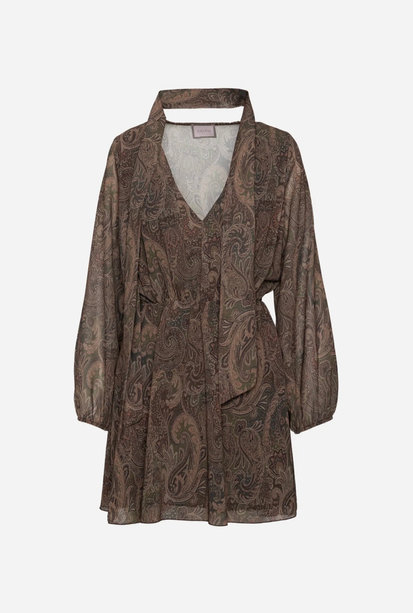 short V neck green dress 797