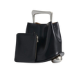 Leather black  silver  medium bag