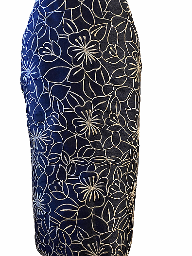 Blue Silk Jacquard skirt